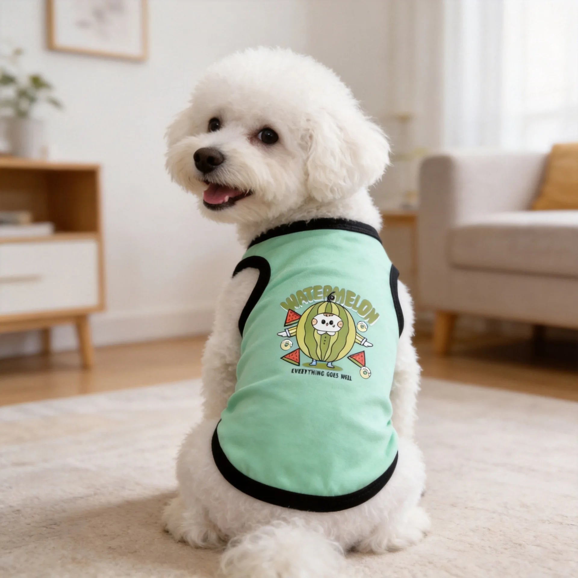 Summer Pet Clothes Breathable Mesh Dog Cat Jersey Cute Puppy Kitten Vest Shedding Control Apparel Holiday Party Dog Clothing