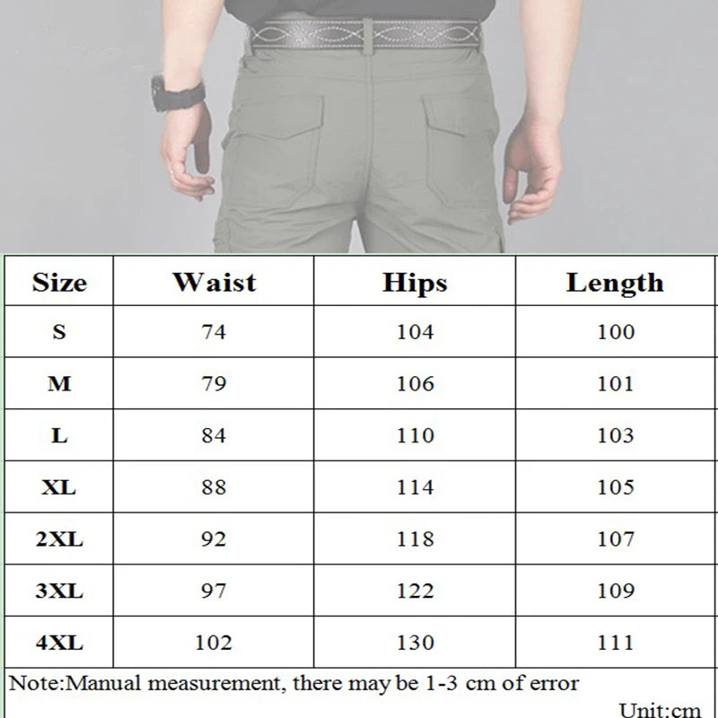 Men Pants Casual Cargo Pants Militari Tactic Army Trousers Male Breathable Waterproof Multi-Pockets Pant Size S-5XL Plus Size