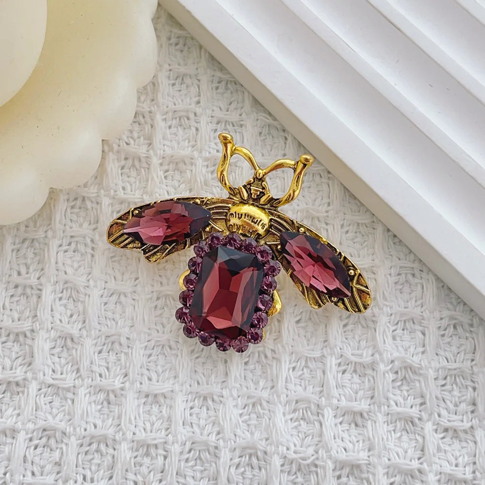 Vintage Full Rhinestone Owl Brooches For Women Men Creative Cartoon Bird Brooch Clothing Crystal Pins Office Luxury Jewelry Gift