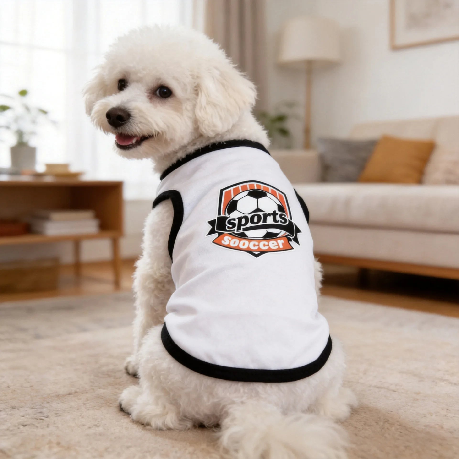 Summer Pet Clothes Breathable Mesh Dog Cat Jersey Cute Puppy Kitten Vest Shedding Control Apparel Holiday Party Dog Clothing