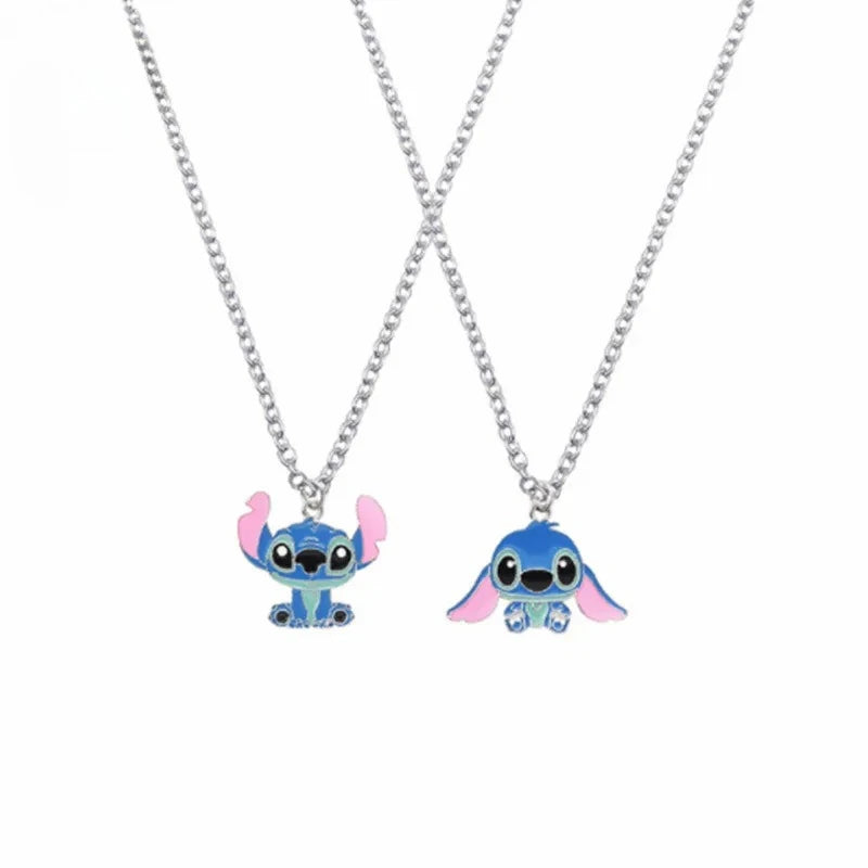 new Cartoon Necklace Lilo &amp Stitch Modeling Metal Necklace Anime Characters Stitch Kawaii Hip Hop Pendant Kids Gifts
