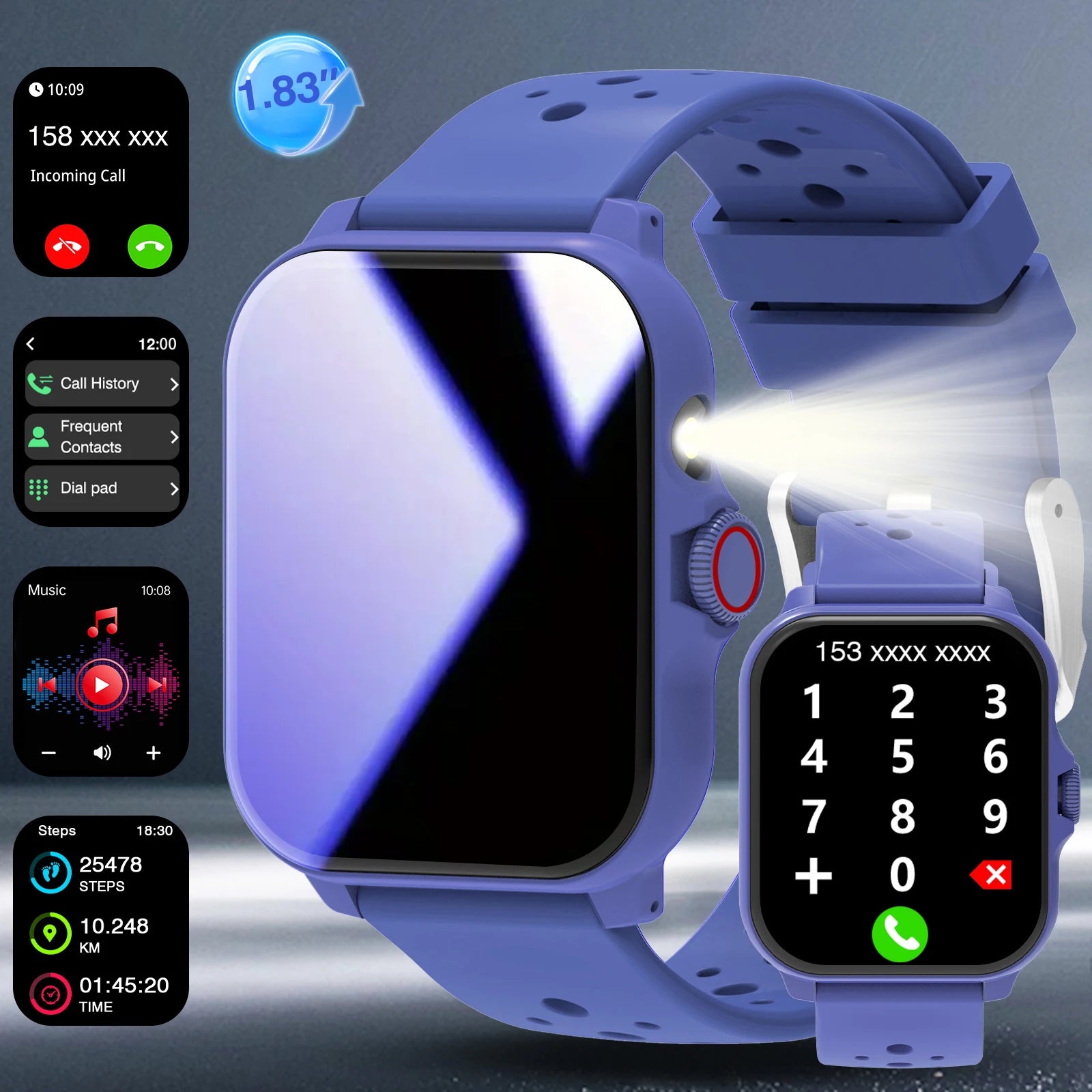 Smart Watch Multi-functional sports smart watch ,Wireless Calling, Personalized the Watch Faces,Music control