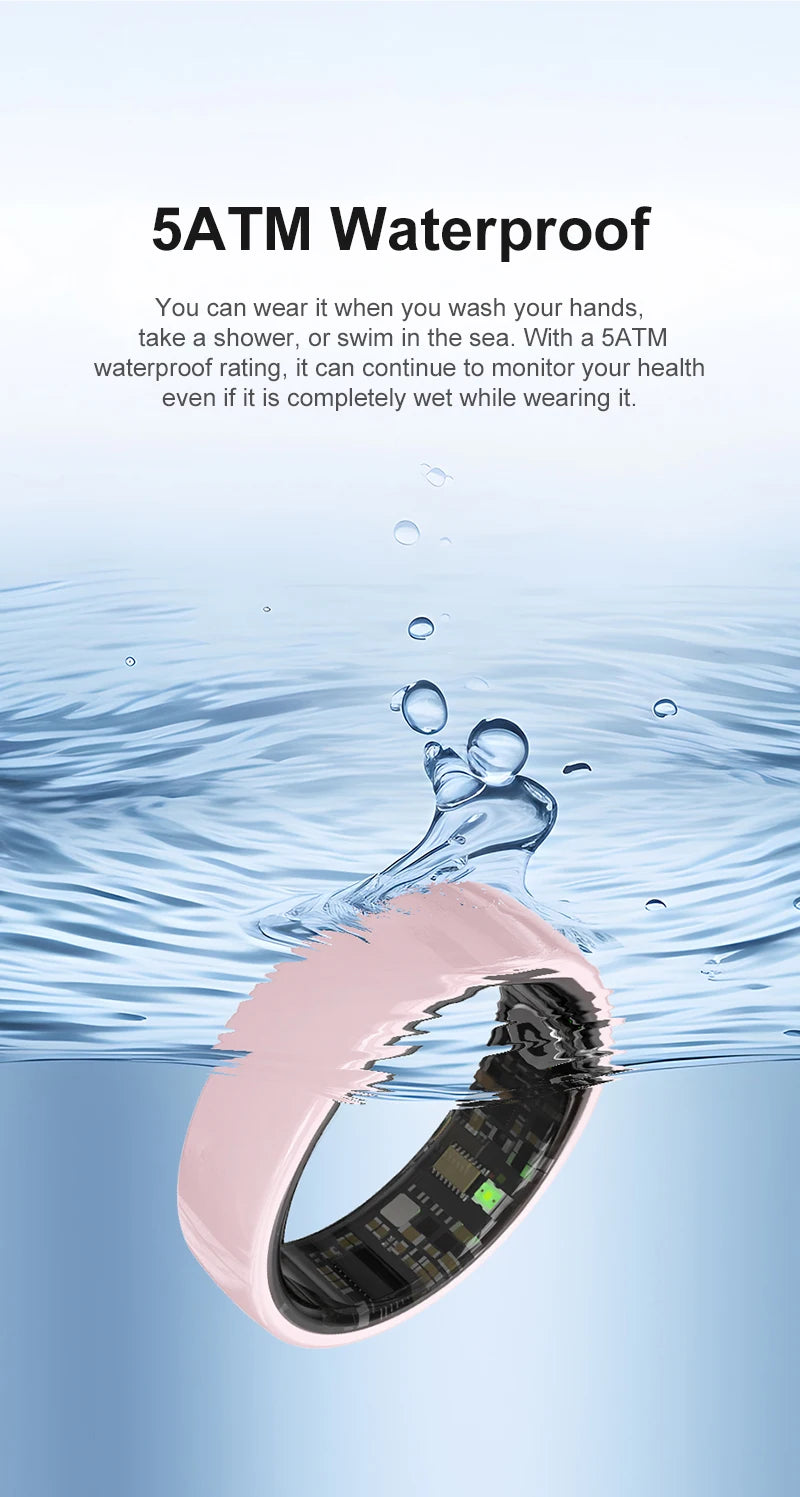 Smart Ring For Men Women With Charging Case,Couple Space Interaction,Health and Sleep Monitor,Multi Sport Mode,5ATM Waterproof