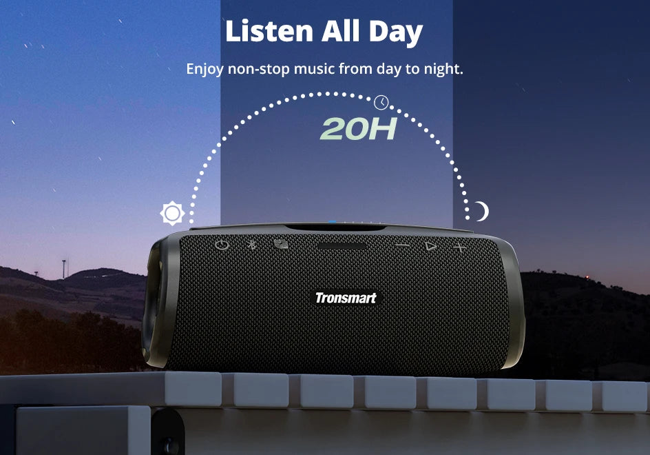 Tronsmart Mirtune S100 Bluetooth Speaker Powerful Speaker with 50W, IPX7 Waterproof, Retractable Handle, Built-in Powerbank