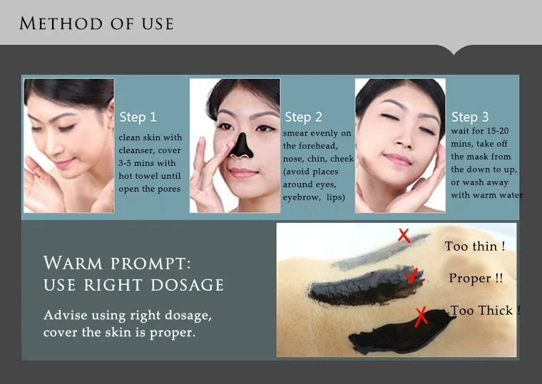 Blackhead Remover Mask Facial Shrink Pores Acne Black Head Removal Cream Nose Cleansing Black Peel Off Masks Skin Care New