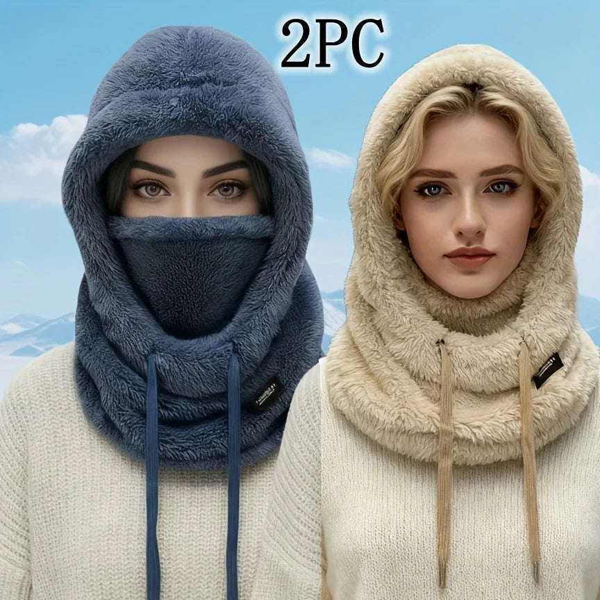 1/2pcs Winter Warm Balaclava Thermal Windproof Ski Hood Motocycle Face Cover Polar Fleece Adjustable Cycling Neck Cover Mask