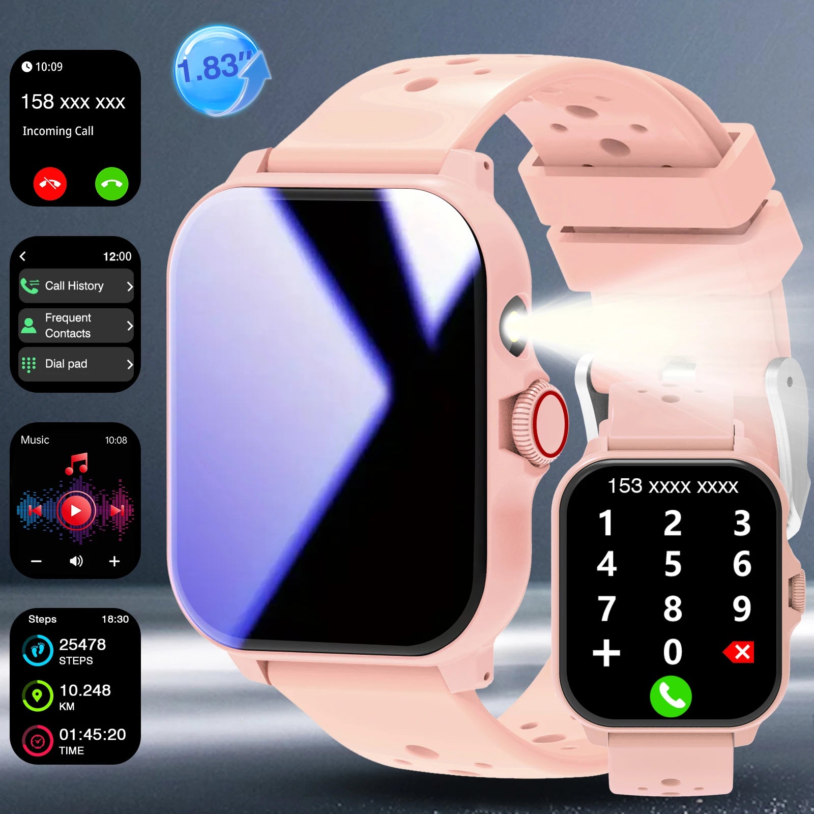 Smart Watch Multi-functional sports smart watch ,Wireless Calling, Personalized the Watch Faces,Music control