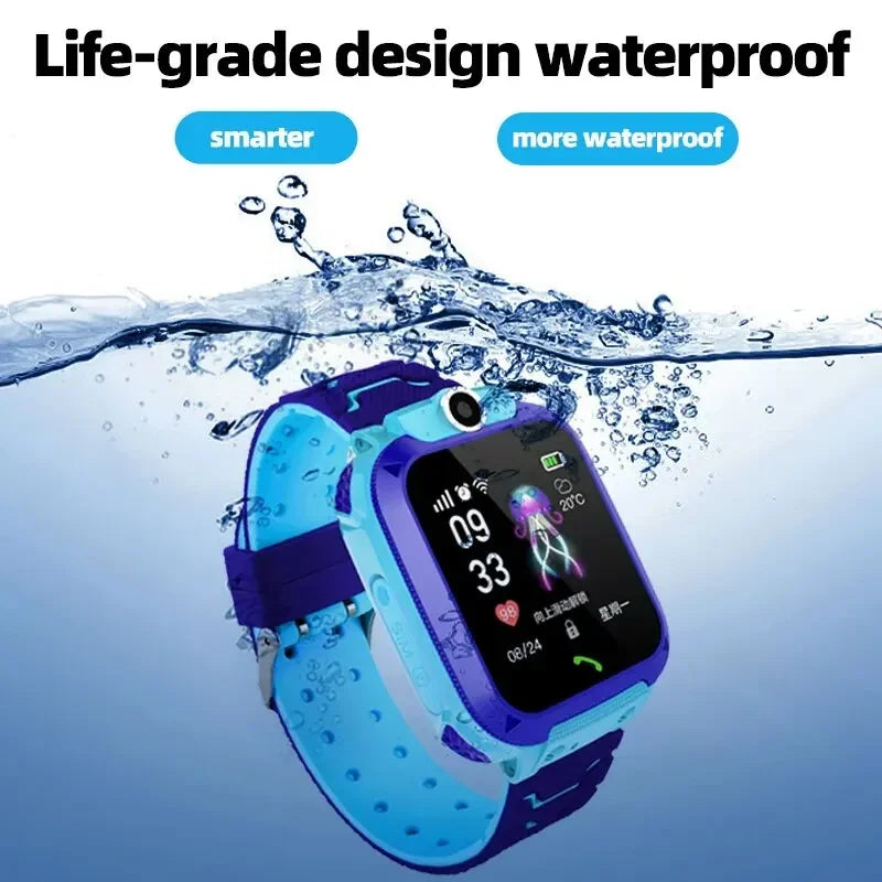 Smart Watch for Kids with SOS Antilost GPS Location Camera Sim Card Call Function Waterproof Suitable for Android iOS New