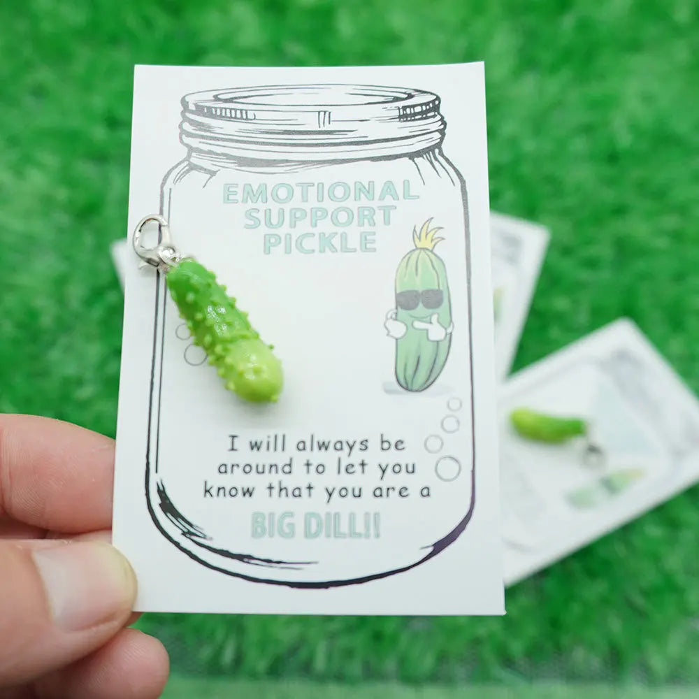 Premium Quality Exquisite Mini Emotional Support Pickle Keychain Pendant – Sparkly 3D Charm for Bags & Car Keys, Cute Versatile Girly Accessory, Thoughtful Creative Gift for Daily Use