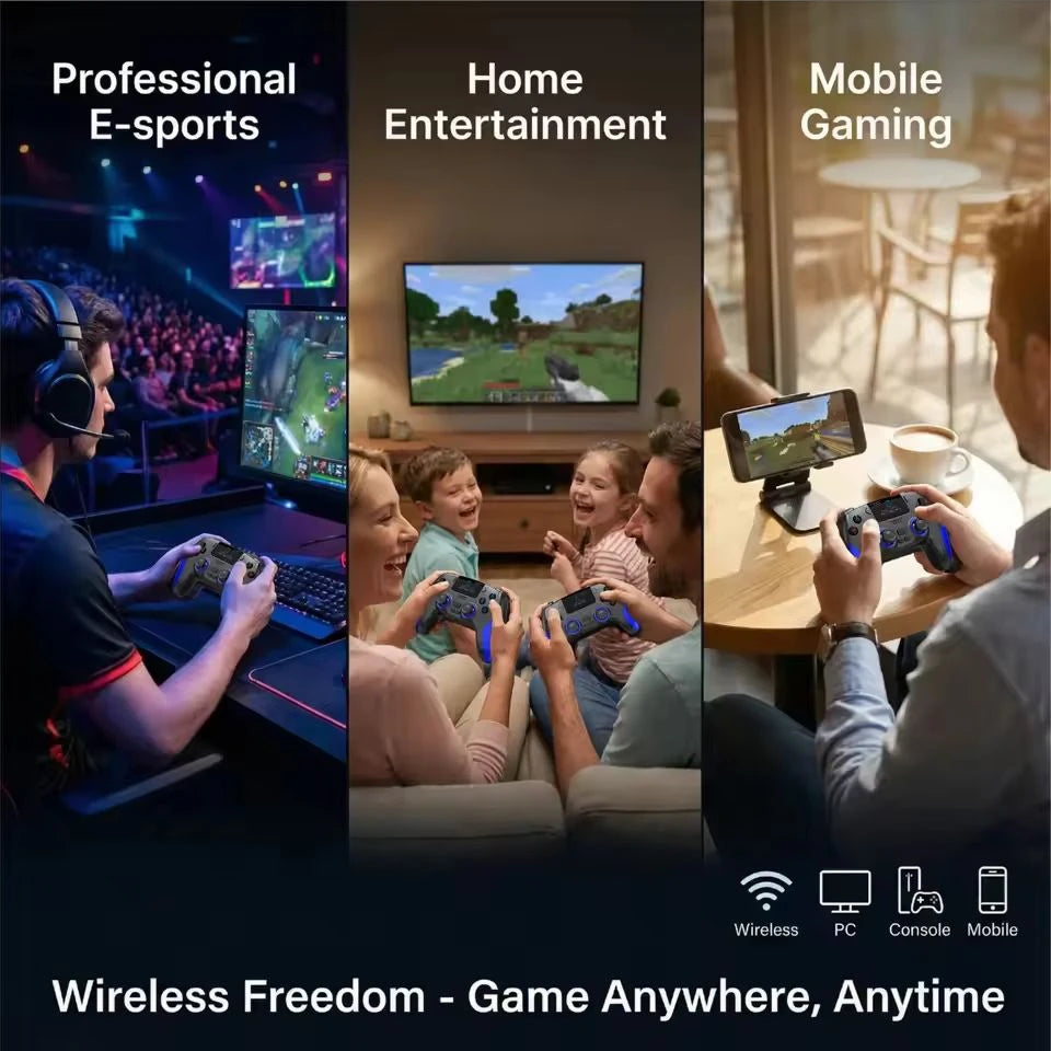 Smart Screen Wireless Game Controller For PS4 Gamepad with Customizable Display For IOS Andriod Table Steam Switch Joystick