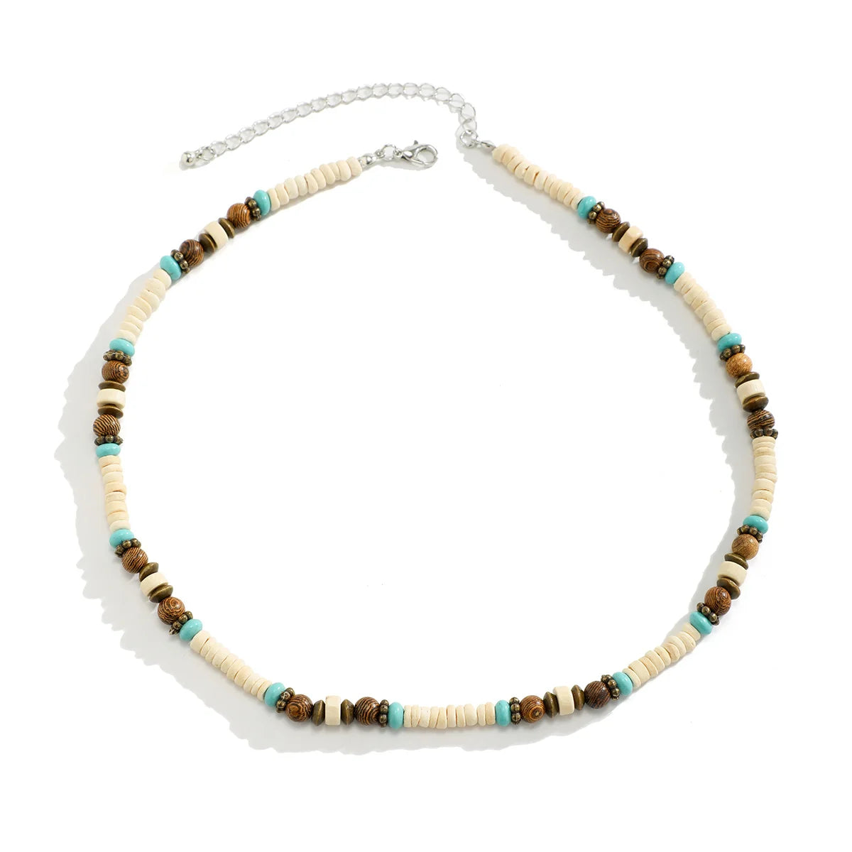 Multi Color Small Wood Beads Chains Necklace for Men Trendy Beaded Collar on Neck Accessories Short Choker 2023 Fashion Jewelry