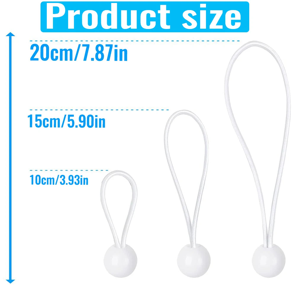 Outdoor Elastic Ball Rope Bungee Cords Portable Tent Fixing Tarpaulin Awning Canopy Heavy Duty Tarp Tie Down Tent Accessories