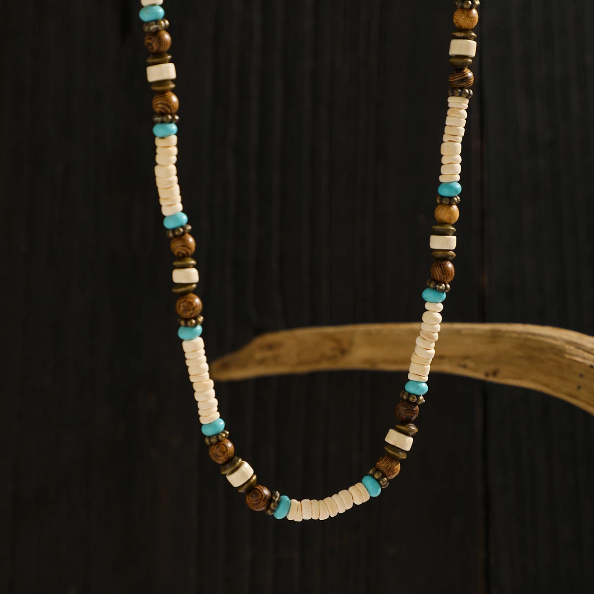 Multi Color Small Wood Beads Chains Necklace for Men Trendy Beaded Collar on Neck Accessories Short Choker 2023 Fashion Jewelry