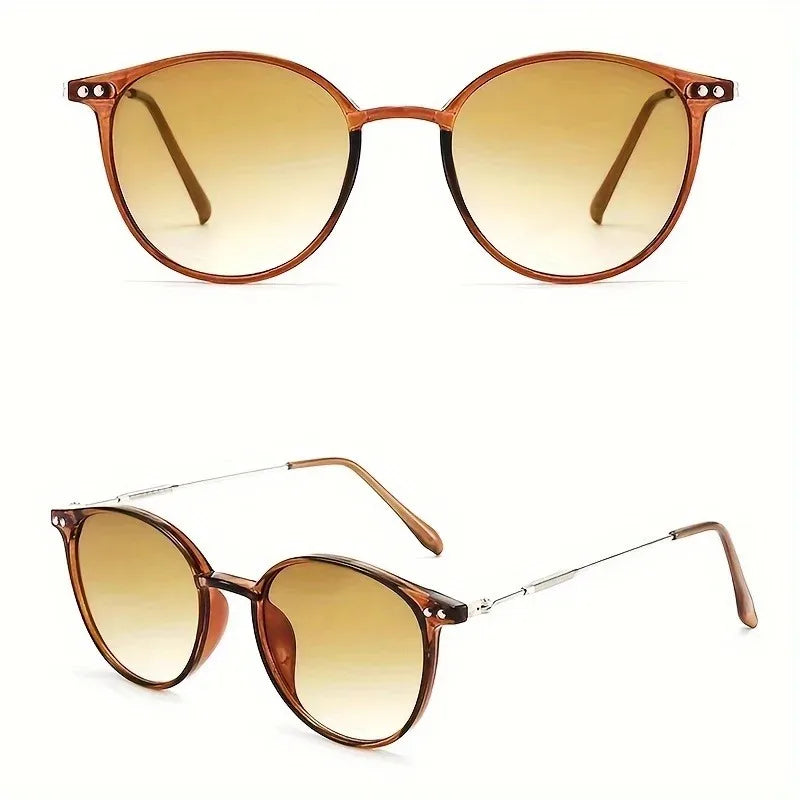 2 Pairs Set Small round Sunglasses Cute Skinny Cat Eye Vintage Narrow Cateye Unisex Eyewear for Women And Men