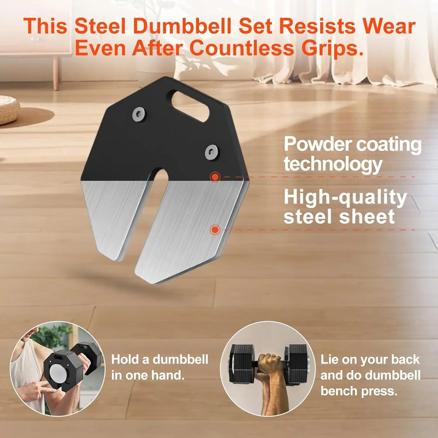 Adjustable Dumbbell Sets, Each 50LB Pairs Durable Steel Build, Free Weights Dumbbells Set of 2, Customized