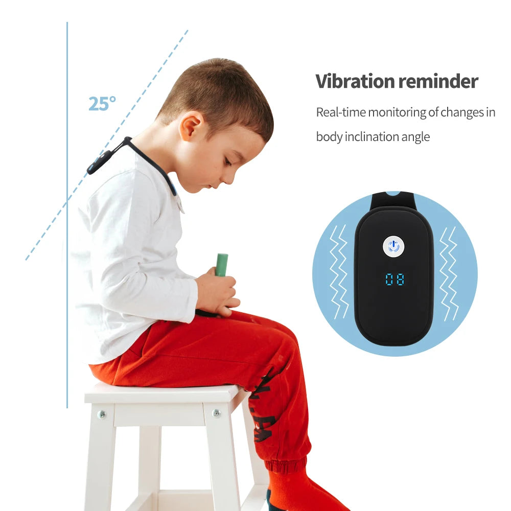 Smart Posture Reminder Device Vibration Alert Back Support Wearable Anti-Slouch Sensor for Adults Kids Office Home Daily Use
