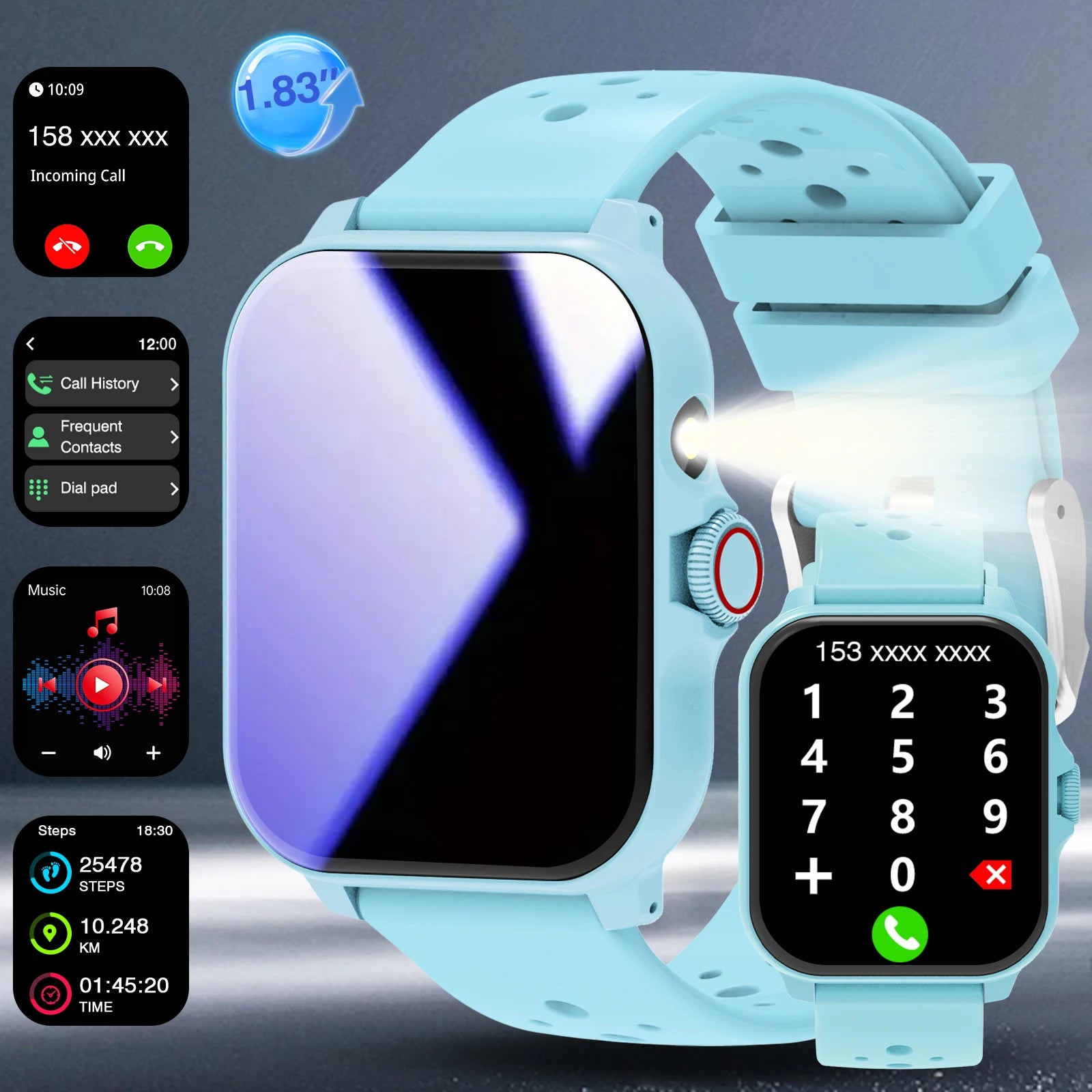 Smart Watch Multi-functional sports smart watch ,Wireless Calling, Personalized the Watch Faces,Music control