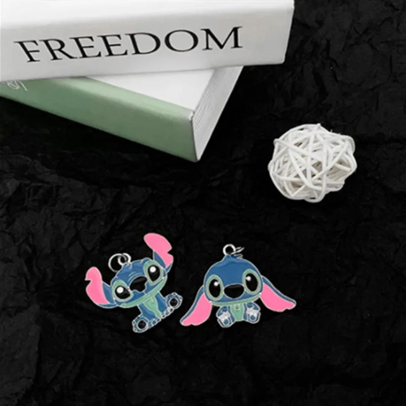 new Cartoon Necklace Lilo &amp Stitch Modeling Metal Necklace Anime Characters Stitch Kawaii Hip Hop Pendant Kids Gifts