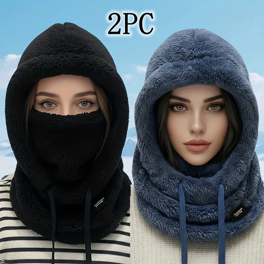 1/2pcs Winter Warm Balaclava Thermal Windproof Ski Hood Motocycle Face Cover Polar Fleece Adjustable Cycling Neck Cover Mask
