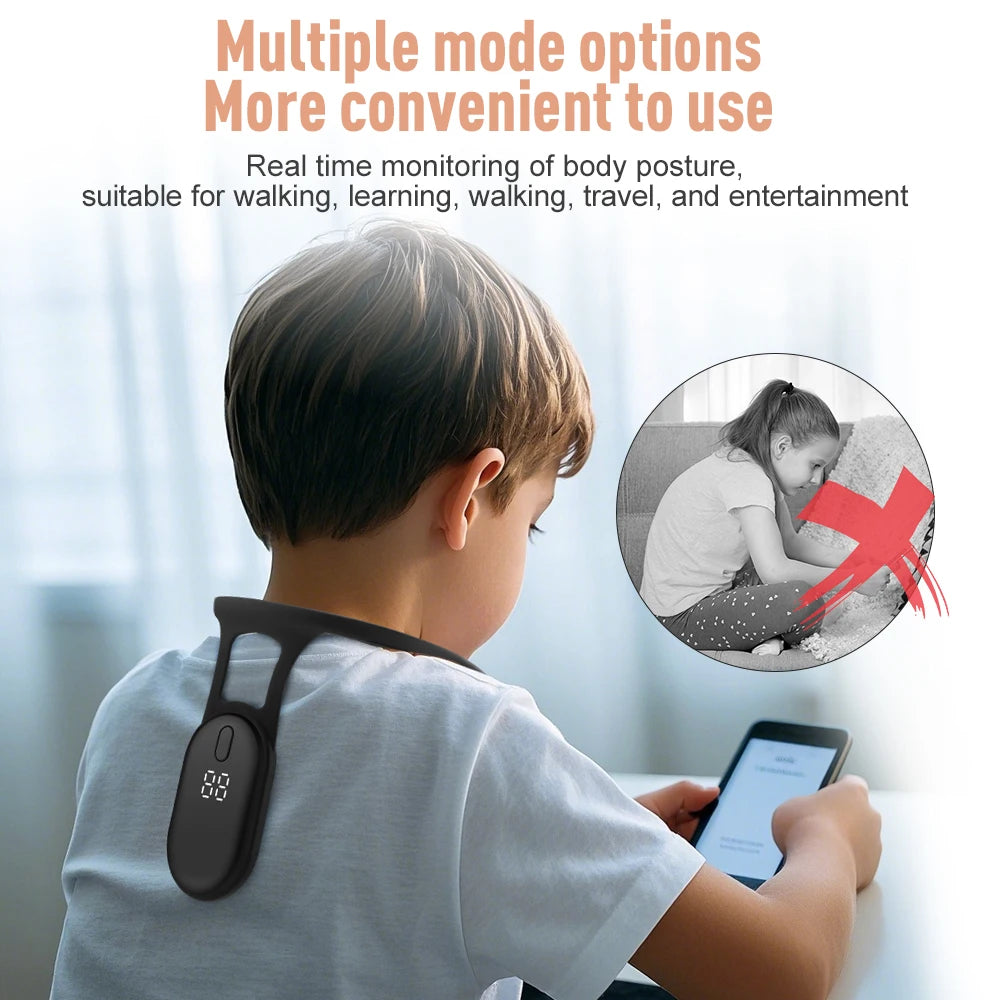 Smart Posture Reminder Device Vibration Alert Back Support Wearable Anti-Slouch Sensor for Adults Kids Office Home Daily Use