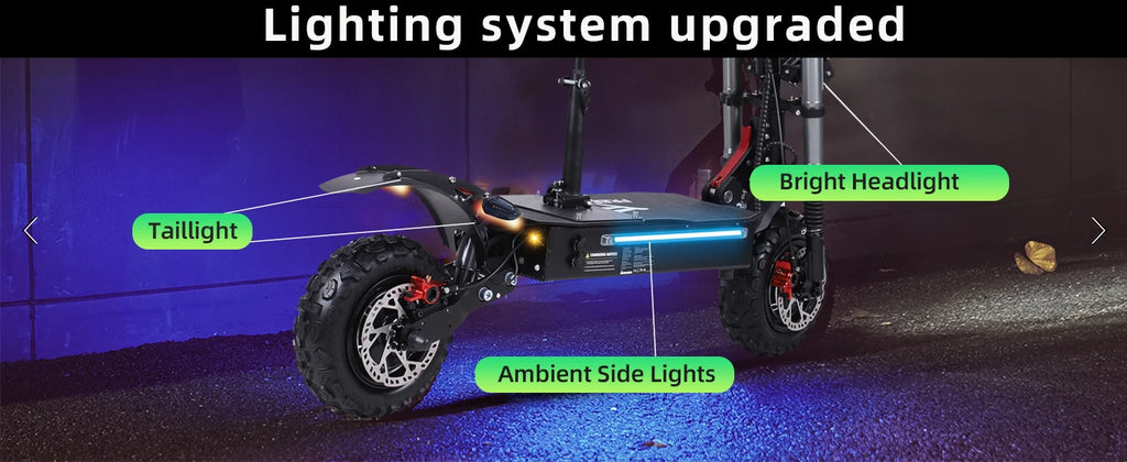J30 MAX Electric Scooter Dual 3000W Motors 60V38Ah Battery 11" Off Road Tire 85KMH Top Speed 100KM Range 440lbs Load Disc Brakes