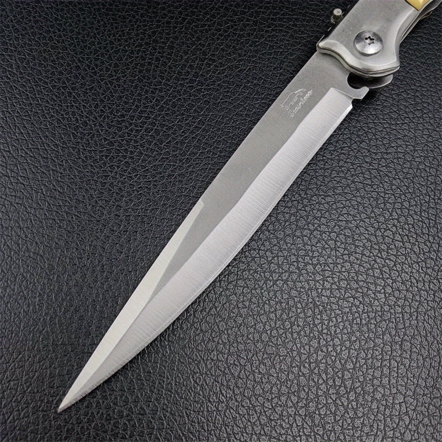 12" Large Folding Pocket Knife, EDC Knife, Stainless Steel Blade and Wooden Handle Folding Knife for Men Outdoor Camping Hunting