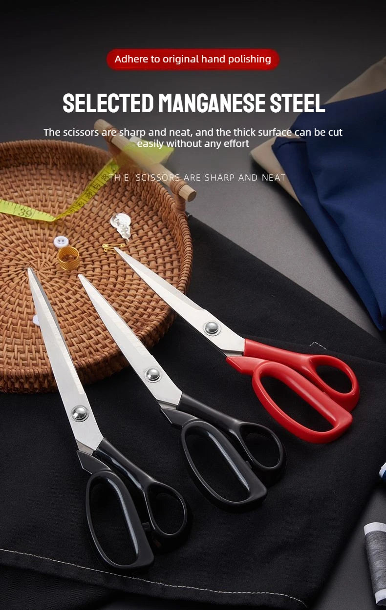10 Inch Stainless Steel Tailor Shears for Fabric Leather Cutting Professional Sewing Craft DIY Apparel Making Tool Accessory