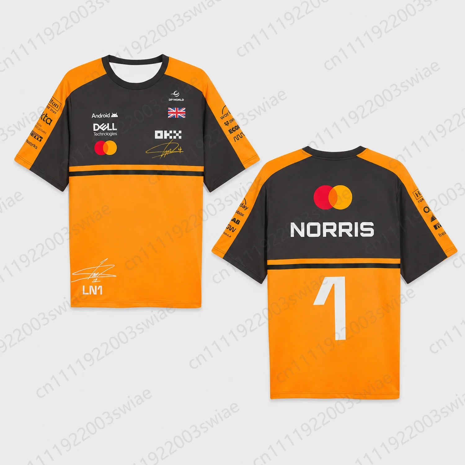 2026 New Summer Unisex  Norris 1 Racing Jersey Short Sleeve T Shirt Motorsport Graphic Streetwear Fan Kids/Adult Top