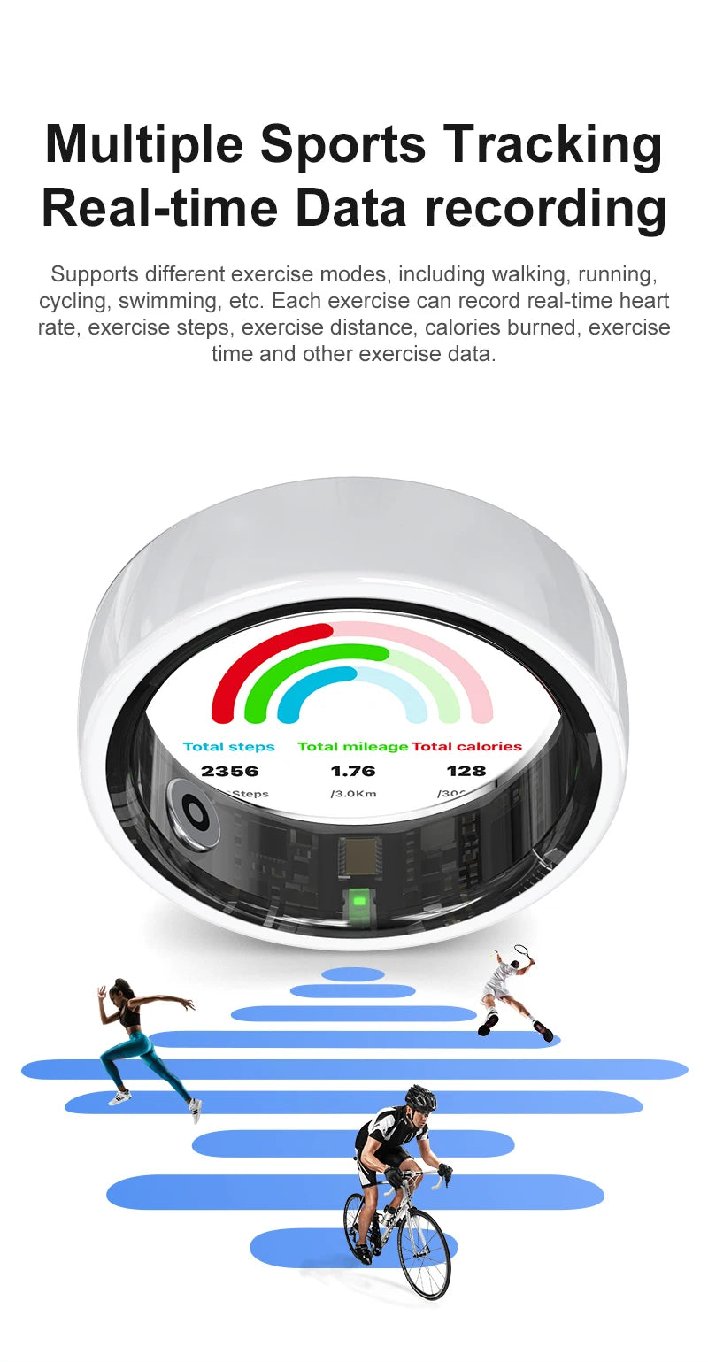 Smart Ring For Men Women With Charging Case,Couple Space Interaction,Health and Sleep Monitor,Multi Sport Mode,5ATM Waterproof