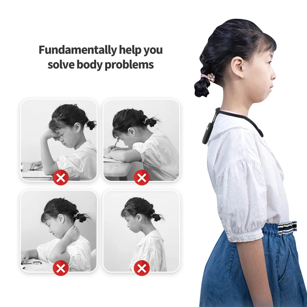 Smart Posture Reminder Device Vibration Alert Back Support Wearable Anti-Slouch Sensor for Adults Kids Office Home Daily Use