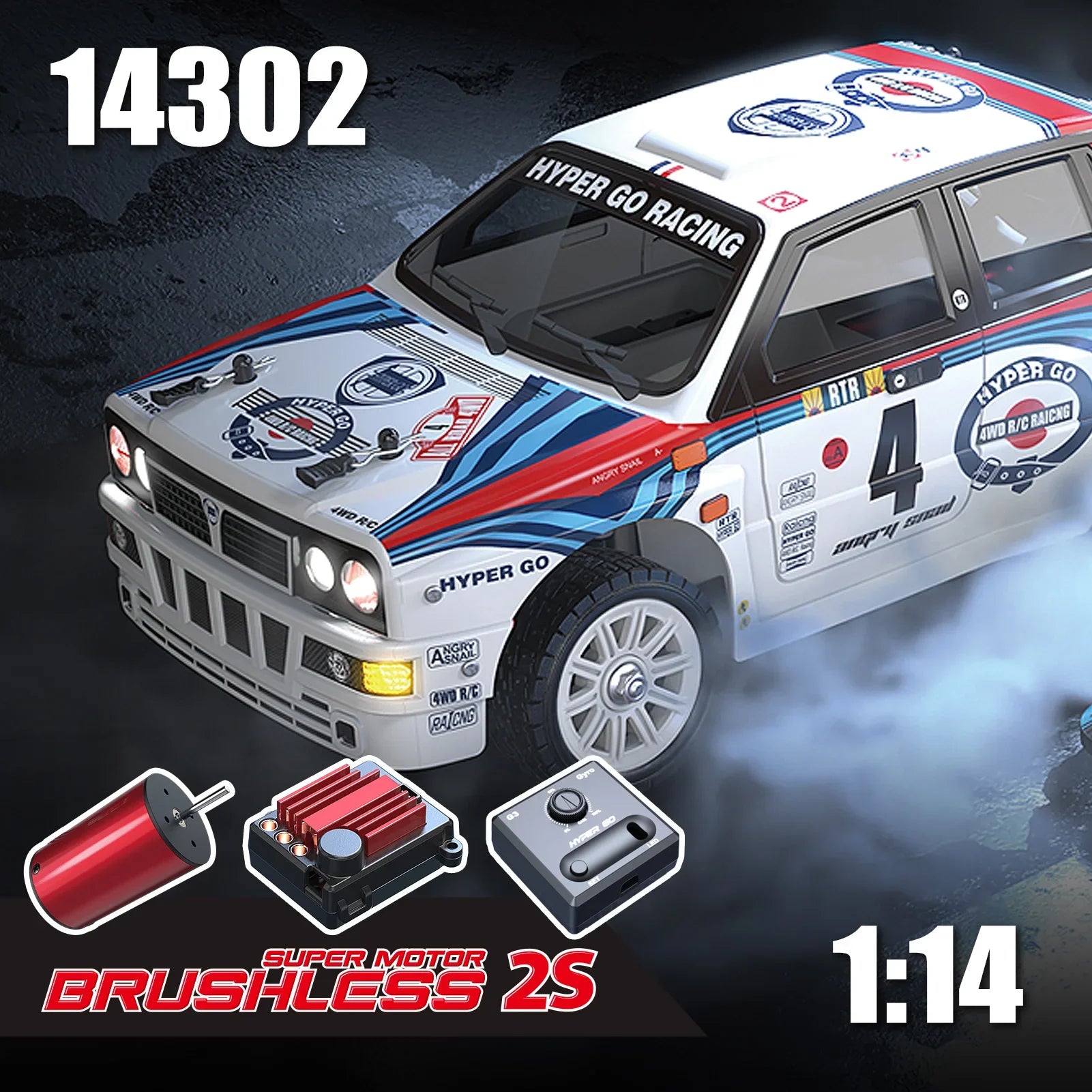 1/14 MJX 14302 New V2.0 Rc Car Brushless Motor Hyper Go 4wd Off-Road Remote Control Cars 55km High Speed Racing Drift Toy Kid