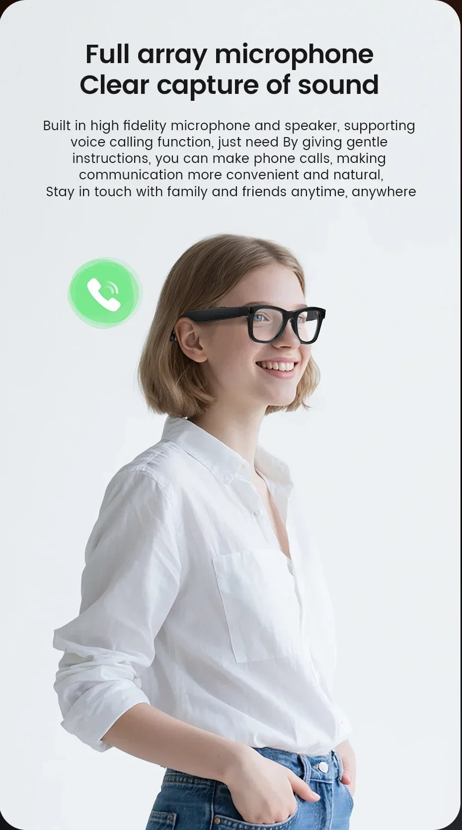 2026 New Smart Glasses 8 Million Pixels HD Photo Video Recording AI Intelligent Translation Call Noise Reduction Smart Glasses