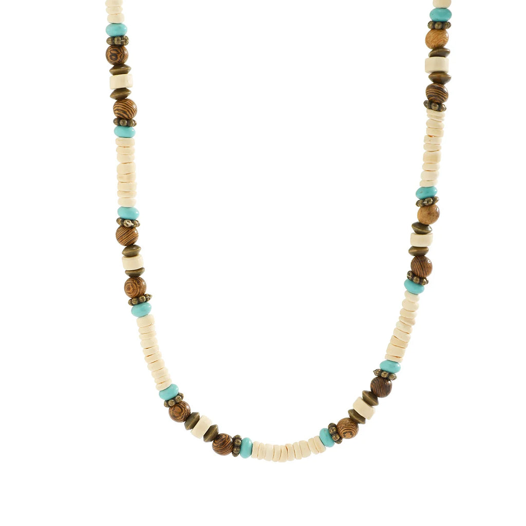 Multi Color Small Wood Beads Chains Necklace for Men Trendy Beaded Collar on Neck Accessories Short Choker 2023 Fashion Jewelry