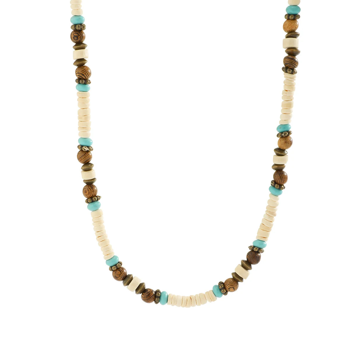 Multi Color Small Wood Beads Chains Necklace for Men Trendy Beaded Collar on Neck Accessories Short Choker 2023 Fashion Jewelry