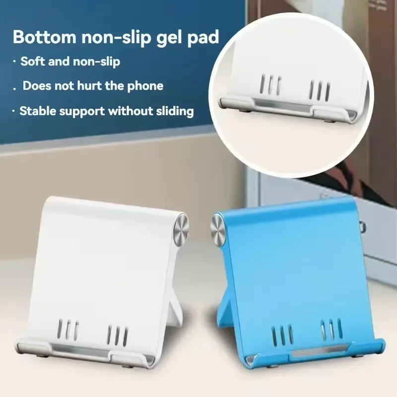 Adjustable Mobile Phone Stand Portable Folding Desktop Phone Holder Compatible with Mobile Phones and Tablets
