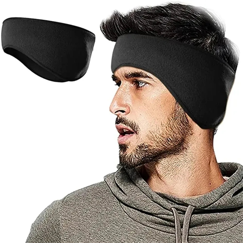 Winter Warmer Headband Breathable Windproof Sweatband Fleece Ear Cover Warmer Outdoor Sports Cycling Running Elastic Headwear