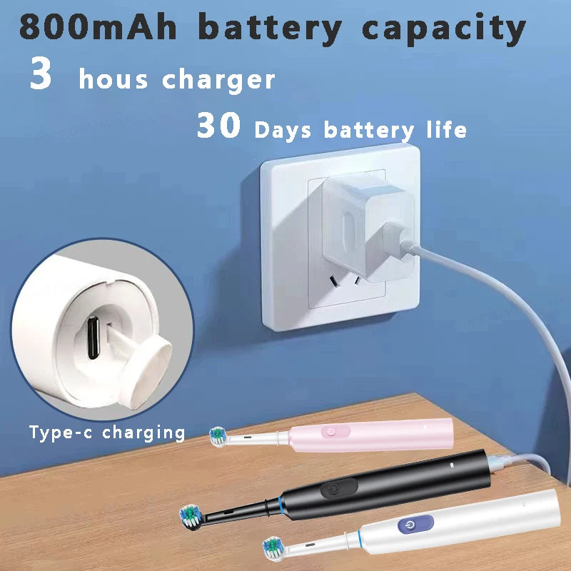 Smart Electric Toothbrush Rechargeable Tooth Brush 5 Mode Smart Timer Teeth Clean Electric Teethbrush with 8 Teethbrush Heads