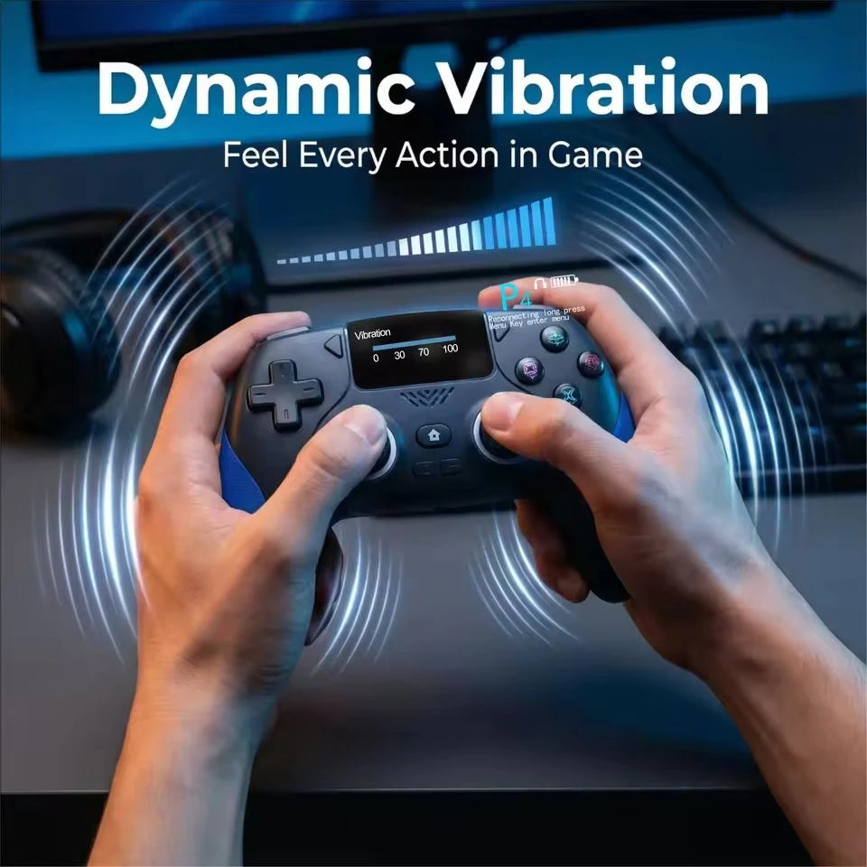 Smart Screen Wireless Game Controller For PS4 Gamepad with Customizable Display For IOS Andriod Table Steam Switch Joystick