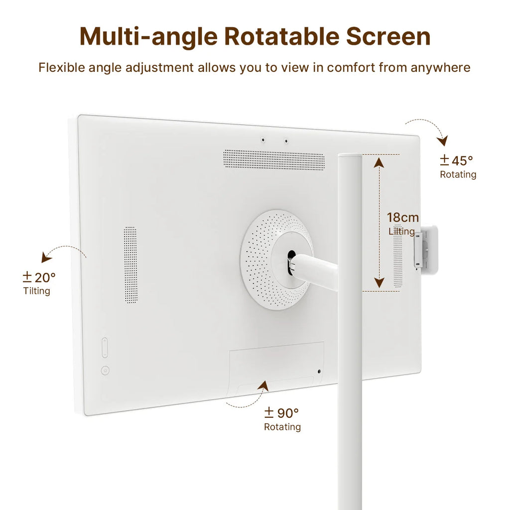 Smart Home Fitness Entertainment Movable Charging Screen Built-In Dual Speaker High-Definition Camera Smart Interactive Displays