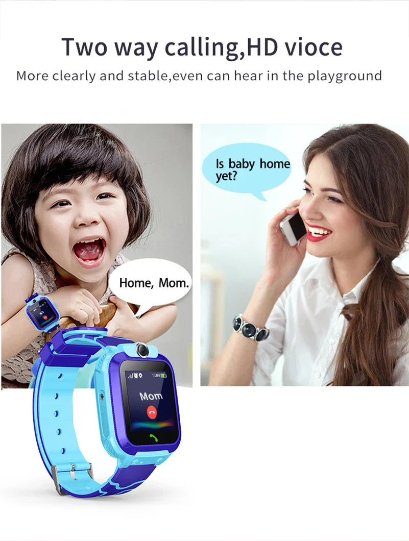 Smart Watch for Kids with SOS Antilost GPS Location Camera Sim Card Call Function Waterproof Suitable for Android iOS New