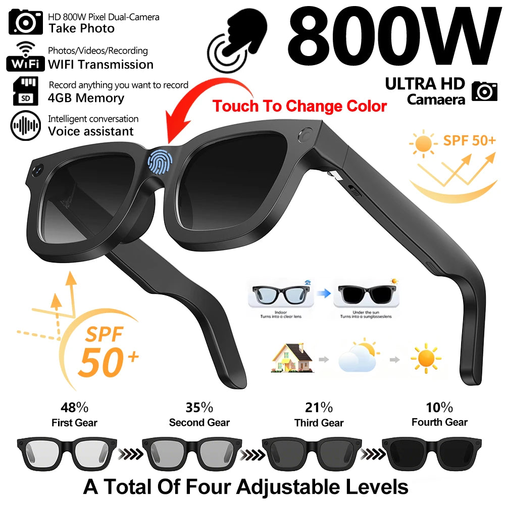 2026 New Smart Glasses 8 Million Pixels HD Photo Video Recording AI Intelligent Translation Call Noise Reduction Smart Glasses
