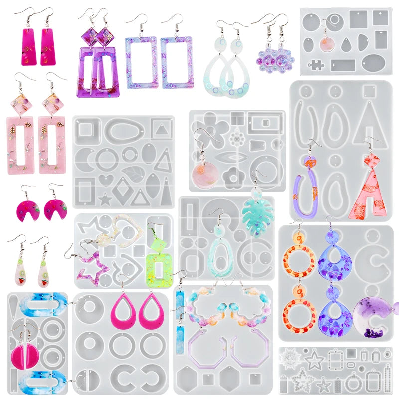 Earring Resin Molds Jewelry Casting Molds Silicone Pendent Epoxy Resin Molds for Women Earrings DIY Jewelry Making Supplies