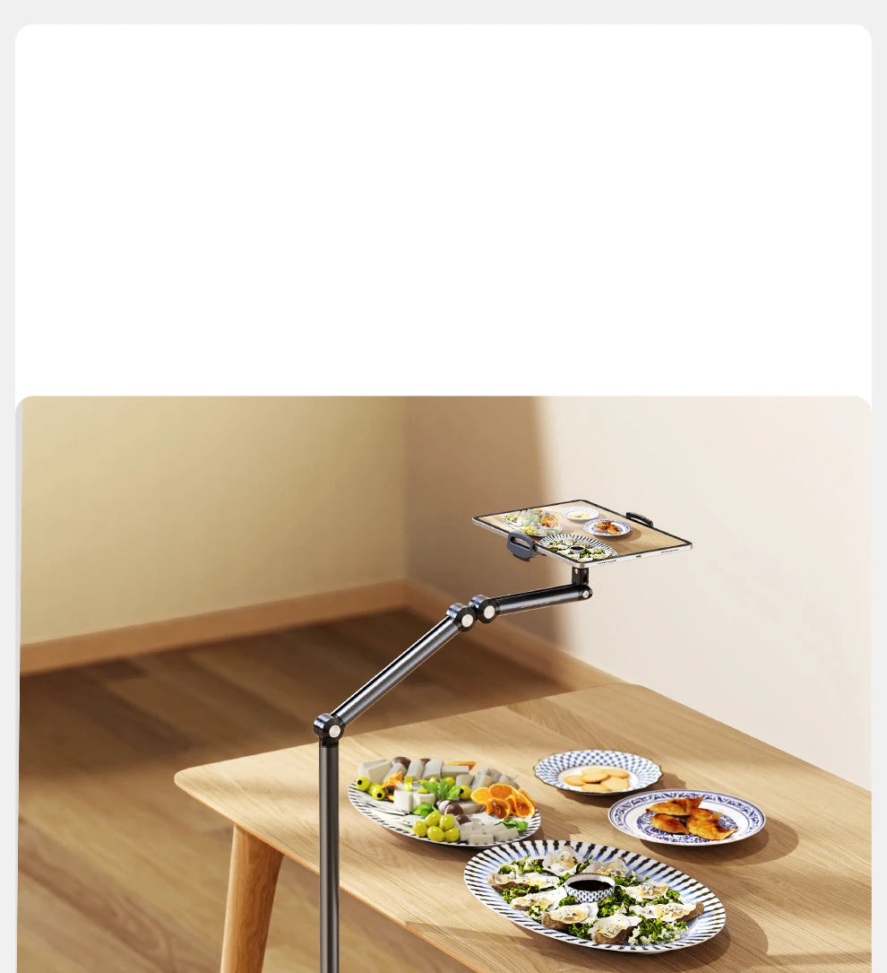 Tablet Stand Phone Holder Floor Lazy Support Stand Desktop Live Broadcast Stand Aluminum Alloy Retractable iPad Clip