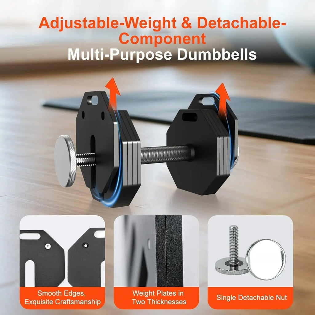 Adjustable Dumbbell Sets, Each 50LB Pairs Durable Steel Build, Free Weights Dumbbells Set of 2, Customized