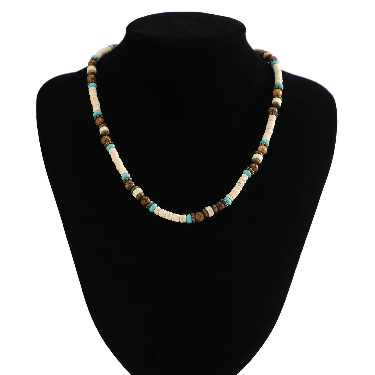 Multi Color Small Wood Beads Chains Necklace for Men Trendy Beaded Collar on Neck Accessories Short Choker 2023 Fashion Jewelry