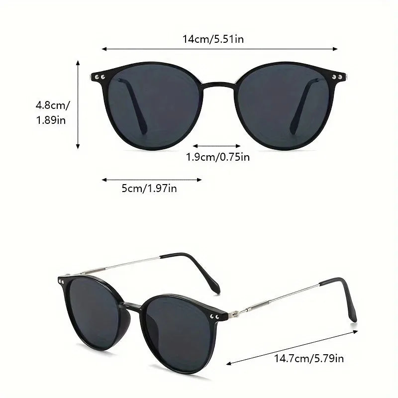 2 Pairs Set Small round Sunglasses Cute Skinny Cat Eye Vintage Narrow Cateye Unisex Eyewear for Women And Men