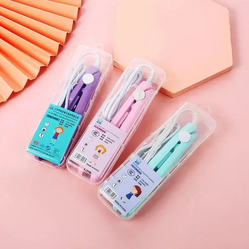 New Curling Iron Mini Hair Straightener Iron Ceramic Straightening Styling Tools Hair Curler Flat Iron Beard Straightener