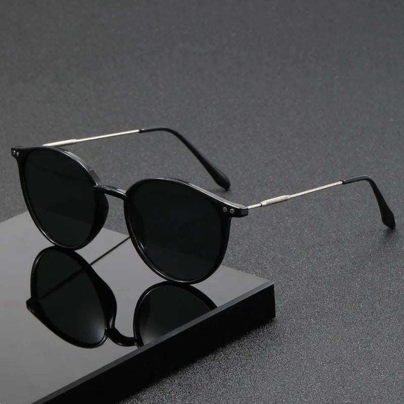2 Pairs Set Small round Sunglasses Cute Skinny Cat Eye Vintage Narrow Cateye Unisex Eyewear for Women And Men
