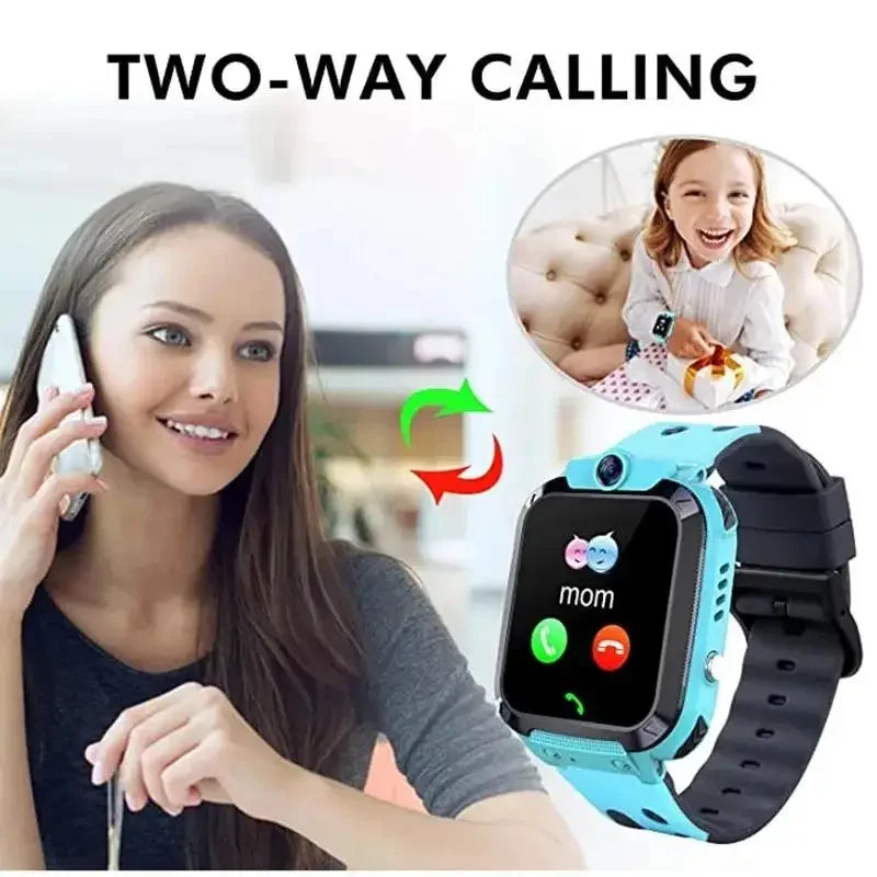 Smart Watch for Kids with SOS Antilost GPS Location Camera Sim Card Call Function Waterproof Suitable for Android iOS New